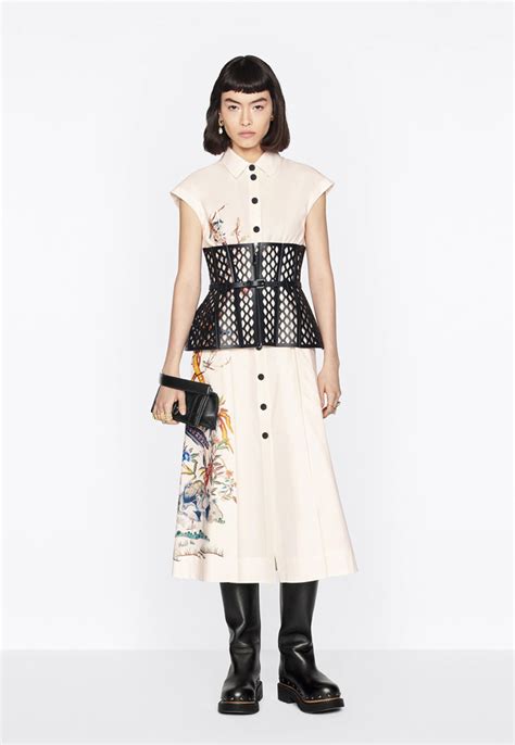 dior jardin d hiver dress|Shirt Dress with Belt Ecru Cotton and Silk Poplin with .